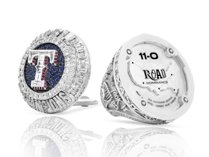 The Texas Rangers' 2023 World Series ring. The championship rings were created in...