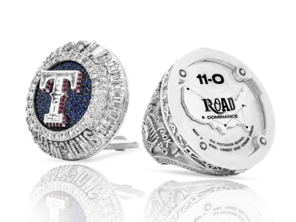 The Texas Rangers' 2023 World Series ring. The championship rings were created in...