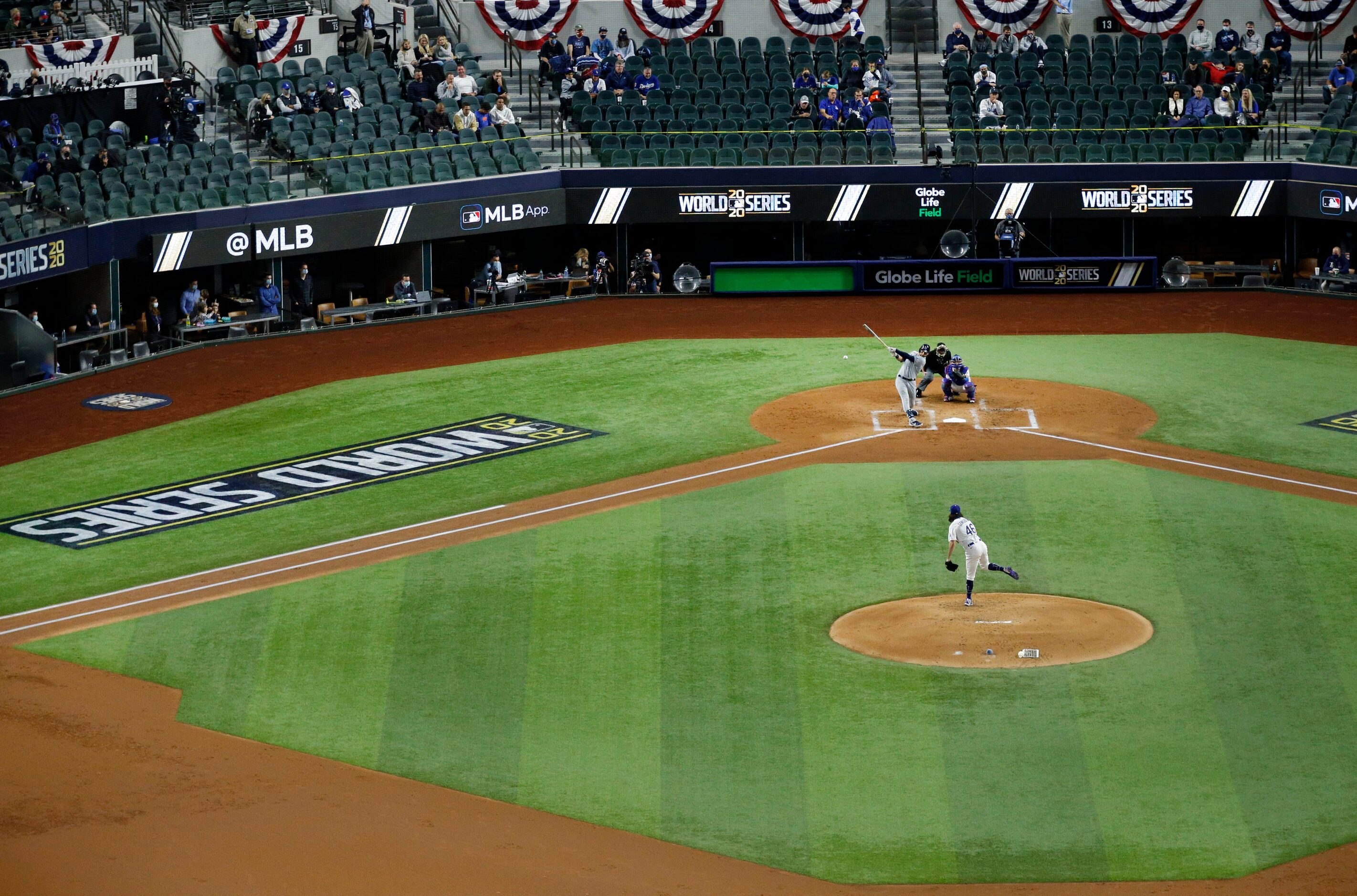 Tampa Bay Rays batter Kevin Kiermaier hits a double to right field off of Los Angeles...