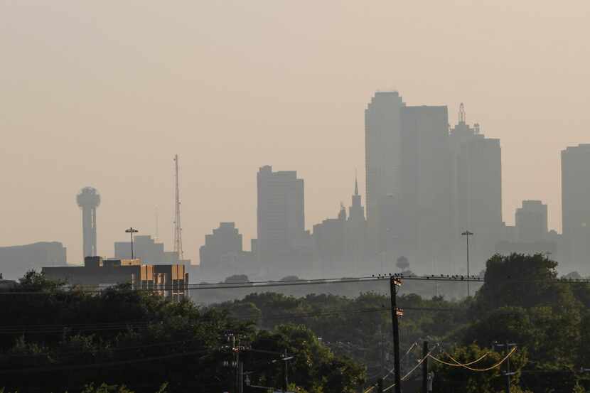Downtown Dallas at sunset Dallas, Thursday, August 15,  2019. (Brian Elledge/Staff...