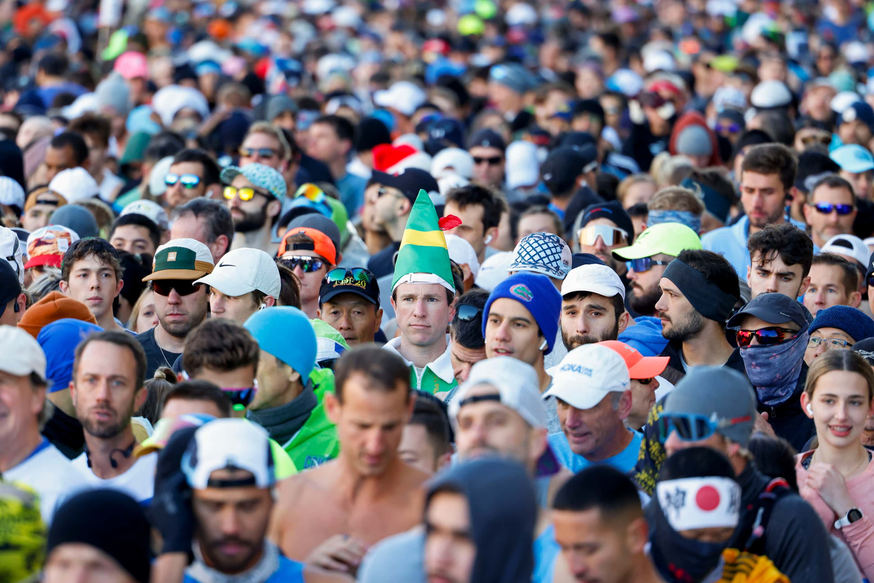 Runners wait to start during 2023 BMW Dallas Marathon on, Sunday, Dec. 10, in Dallas. 