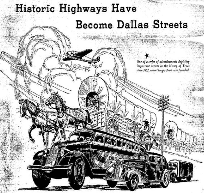 Portion of a 1936 Sanger Bros. advertisement that detailed the history of Dallas' famous...