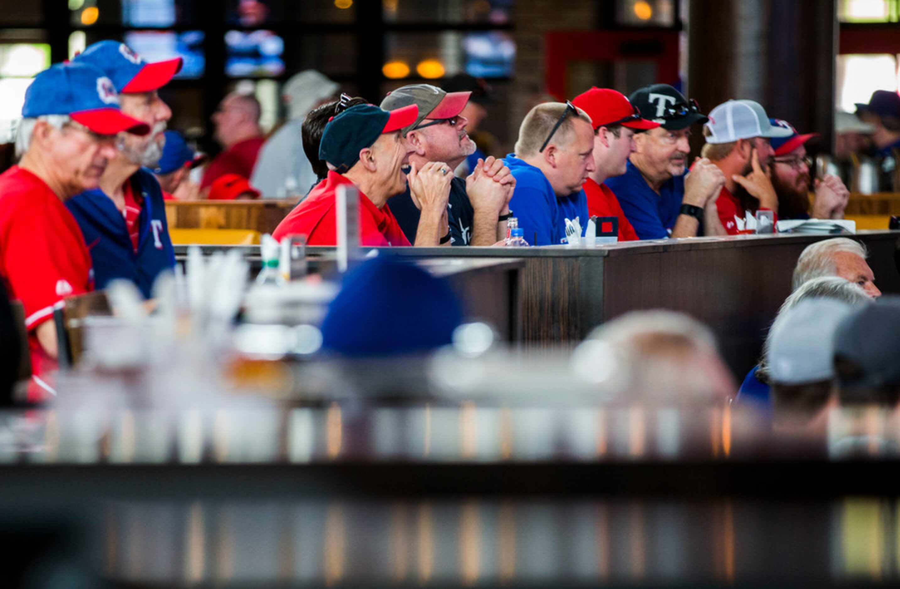 Fans celebrate Texas Rangers Opening Day with events at Texas Live! on Thursday, March 28,...