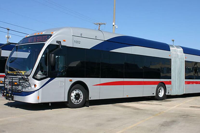Longer, articulated buses, like those used by the Fort Worth Tranisit Authority's The Spur...