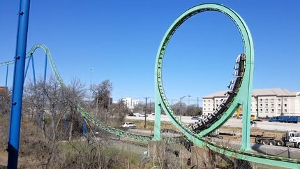 The Shock Wave roller coaster at Six Flags Over Texas is the home for the park's new...