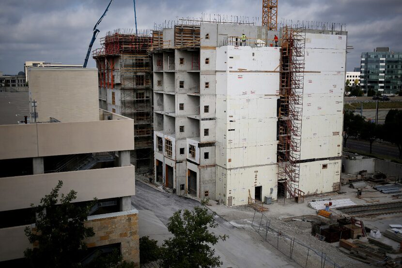 Construction continues on the Drury Hotel, on the southeast corner of Gaylord Parkway and...