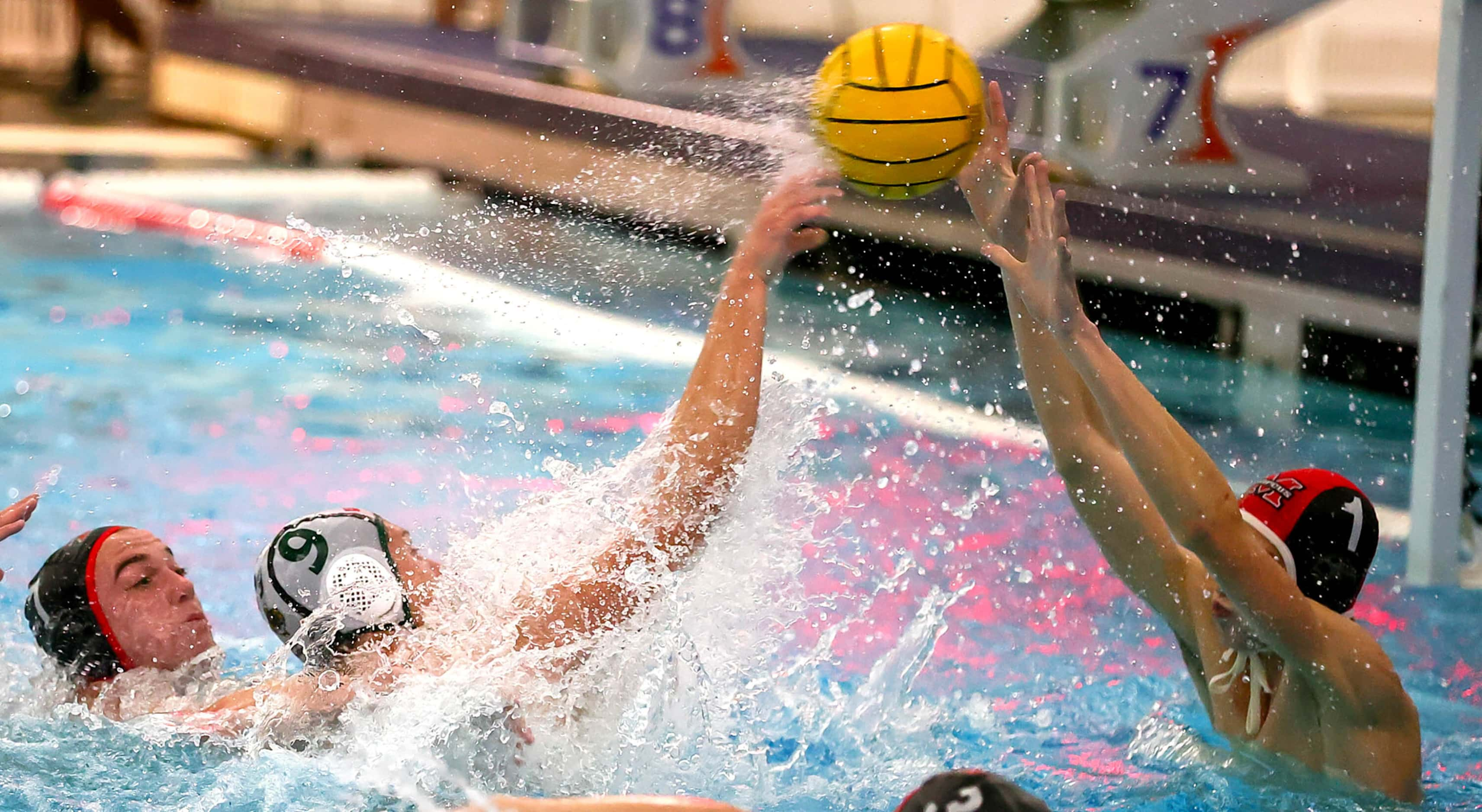 Southlake Carroll's Ivo Tagliani (9) tries to get the ball past Flower Mound Marcus goal...