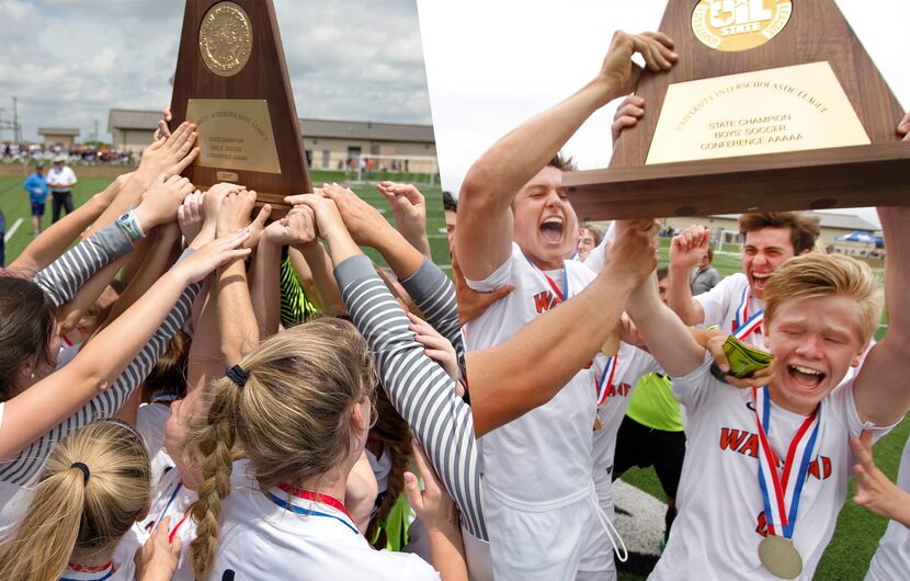 Highland Park girls soccer (left) and Frisco Wakeland boys soccer (right).