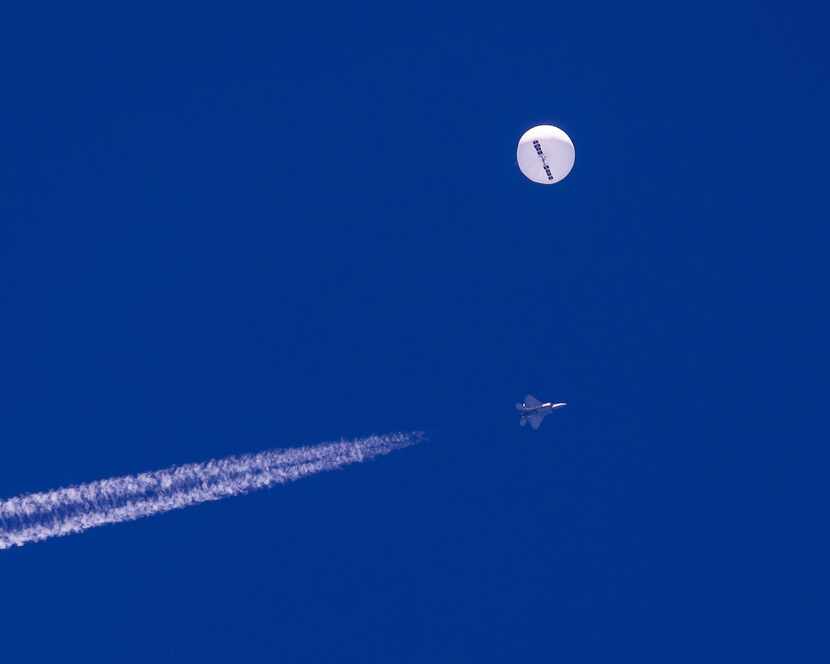 A large balloon drifted above the Atlantic Ocean on Saturday, just off the coast of South...