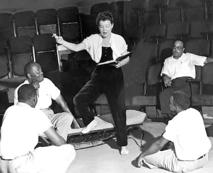1953: Margo Jones and some of the Round-Up Theater cast, including Jack Dixon, Don Wilson...