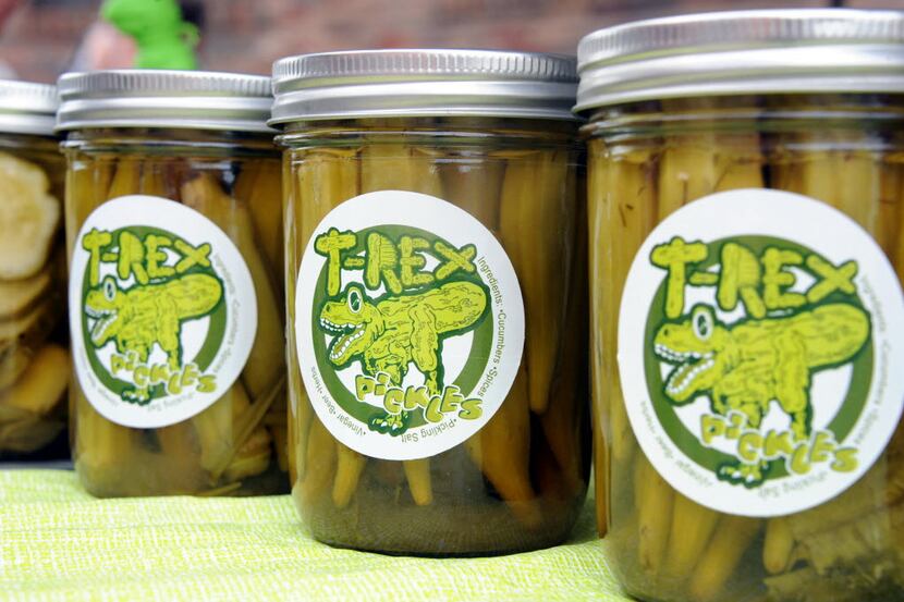 Okra by T-Rex Pickles is pickled with beer, vinegar, salt and herbs