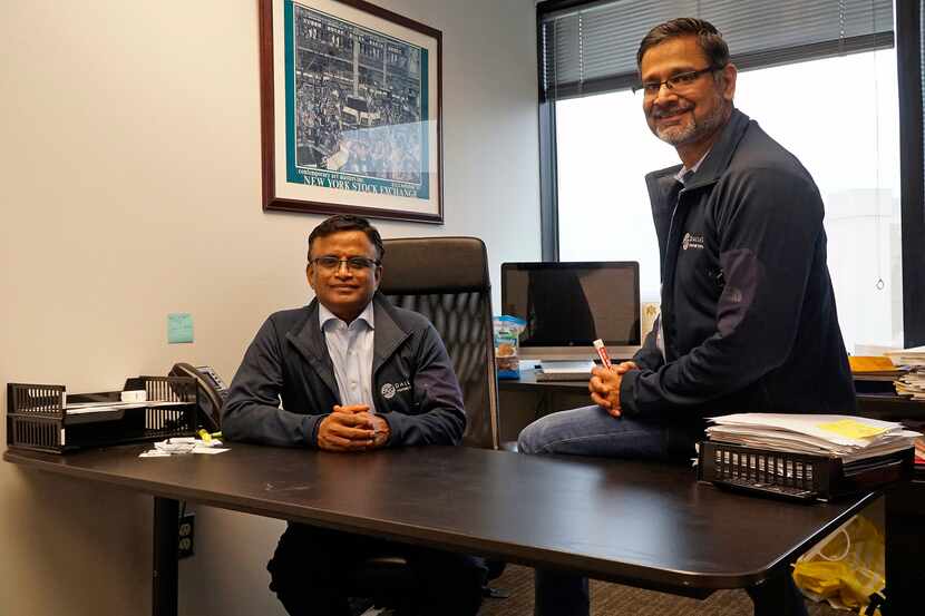 Dayakar Puskoor (left) and Abidali Neemuchwala, at their office in Irving, launched Dallas...