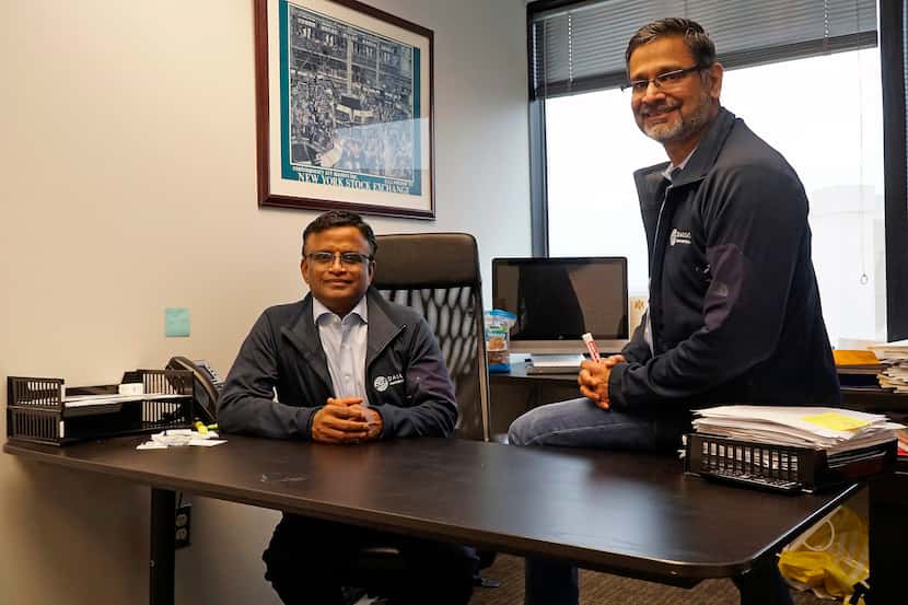 Dayakar Puskoor (left) and Abidali Neemuchwala, at their office in Irving, launched Dallas...