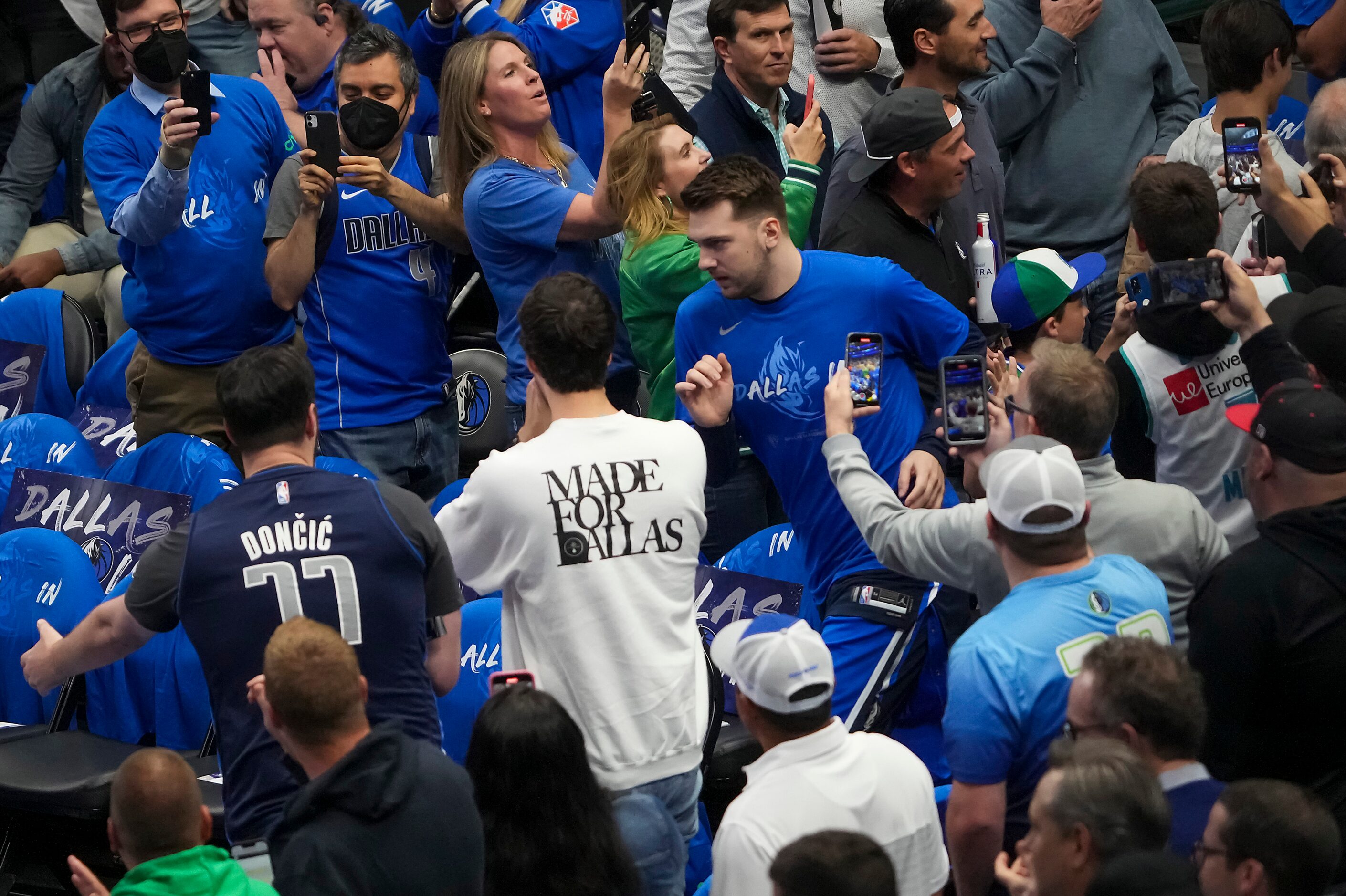 Dallas Mavericks guard Luka Doncic takes the court for Game 5 of a NBA first round playoff...