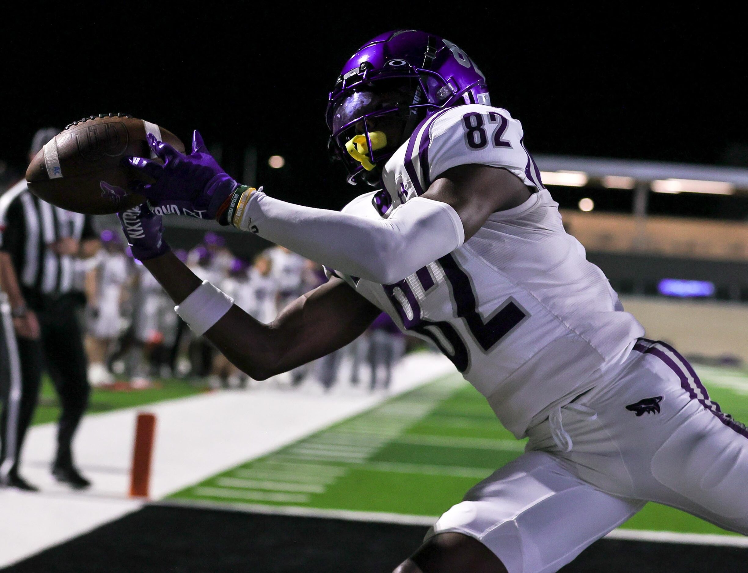 Anna wide receiver Sean Steens can't come up with a reception against China Spring during...