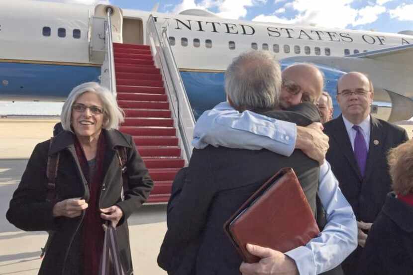 
As Alan Gross and his wife, Judy, arrived from Cuba at Andrews Air Force Base, on...