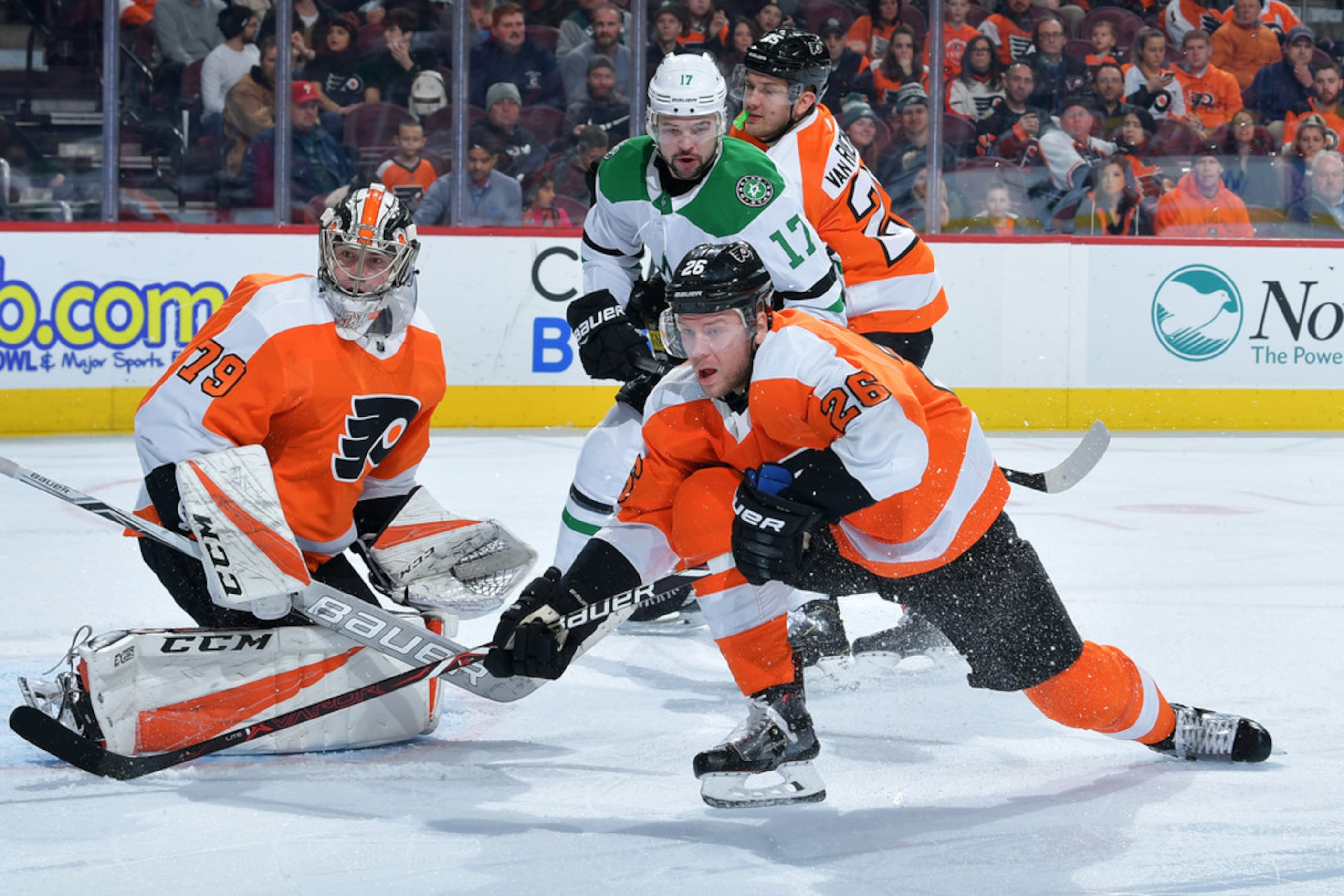 PHILADELPHIA, PENNSYLVANIA - JANUARY 10: Christian Folin #26 of the Philadelphia Flyers...