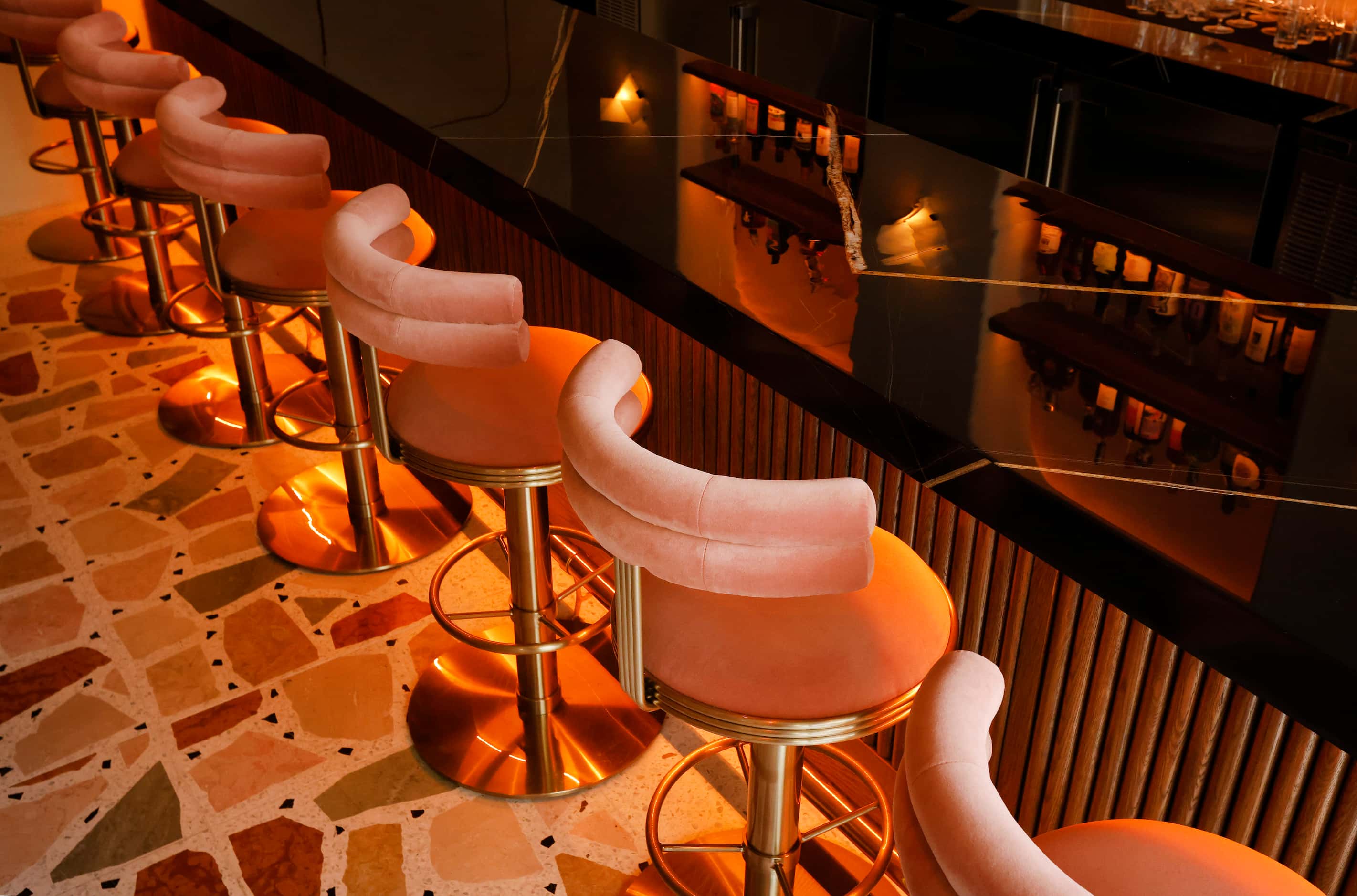 An interior view of Bar Colette in Dallas