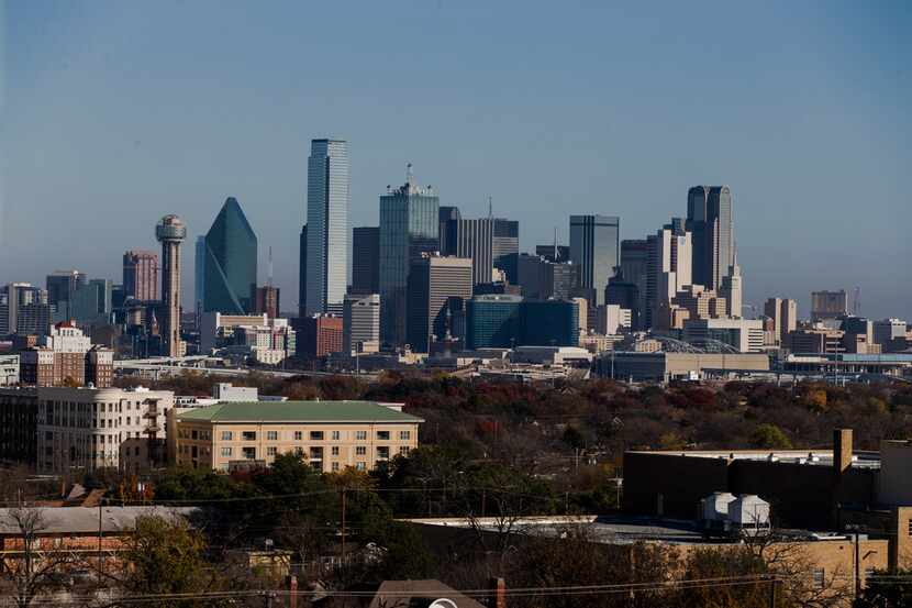 The Dallas cityscape as seen from the Jefferson Tower in Dallas on Thursday, November 29,...