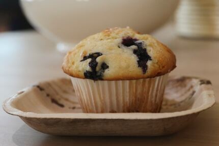 Blueberry muffin, made from scratch, is available in the morning at George Coffee +...