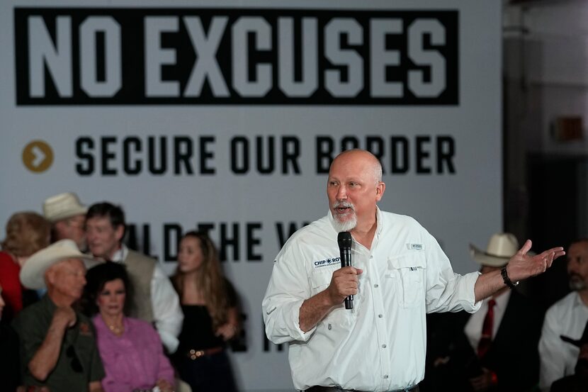 Rep. Chip Roy, R-Texas, introduces Republican presidential candidate Florida Gov. Ron...