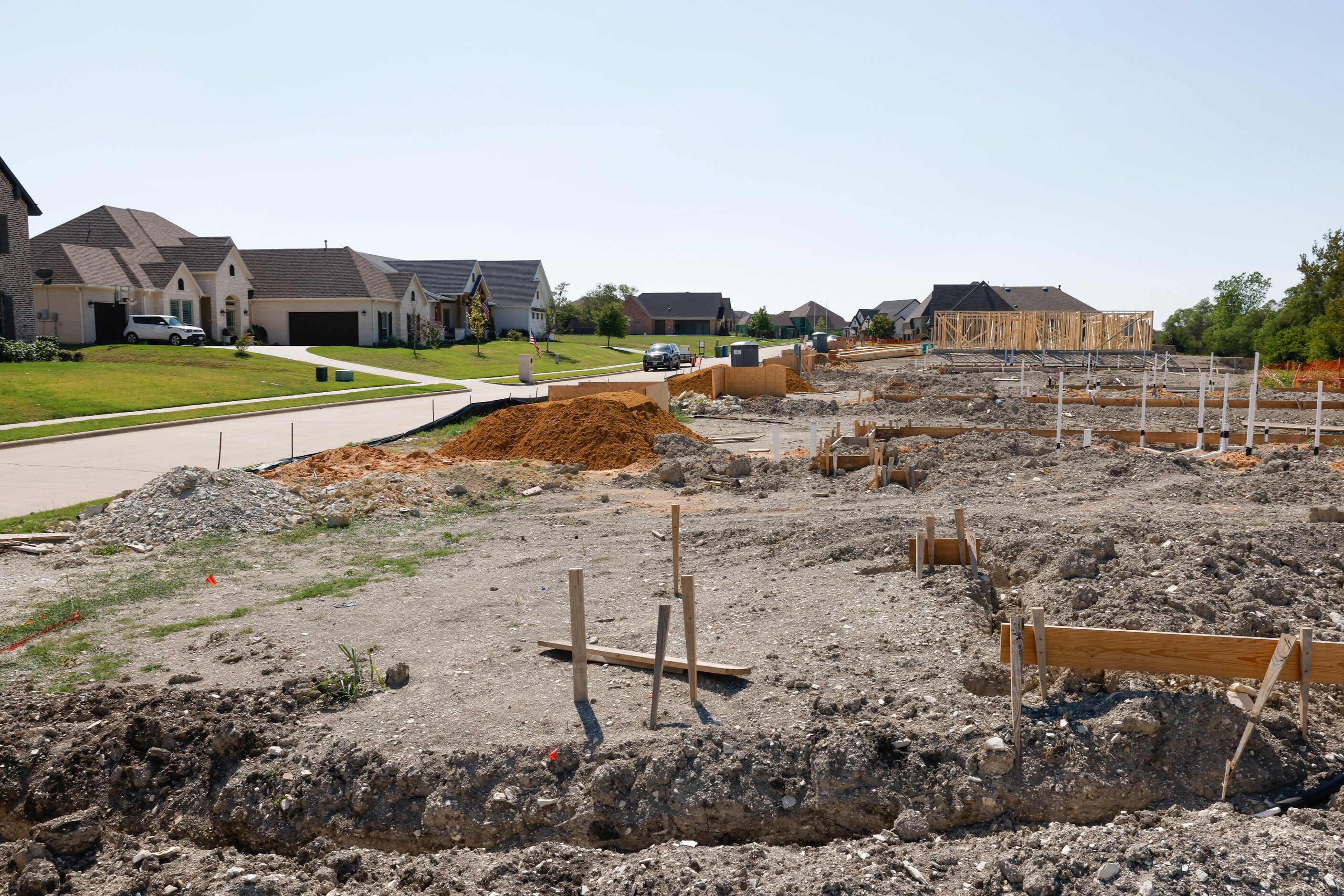 A construction site inside the Bridges at Preston Crossing in Gunter. 