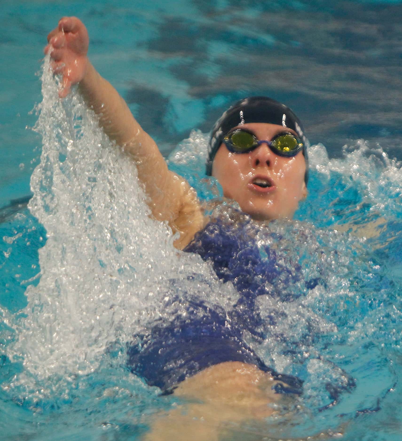 Flower Mound Marcus swimmer Julia Wozniak finished first in the 6A Girls 200 Yard IM event...