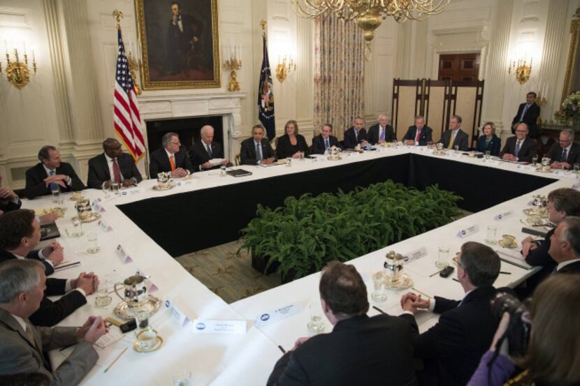 President Barack Obama  and Vice President Joe Biden met Friday at the White House with CEOs...