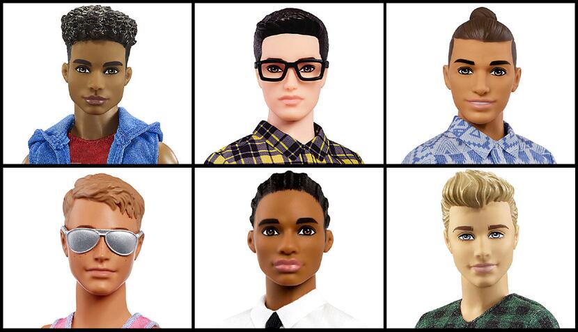 This photo combo of images provided by Mattel shows a variety of Ken dolls now available...
