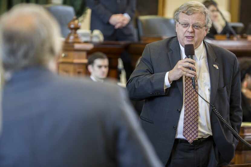 Sen. Paul Bettencourt on the Senate floor in 2019. Bettencourt is the author behind a bill...