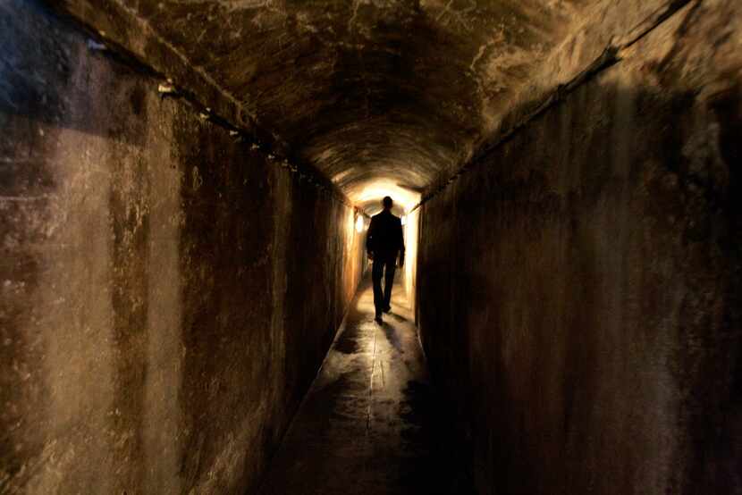 A visitor strolls through the Vienna sewer during a guided tour. Six decades after "The...
