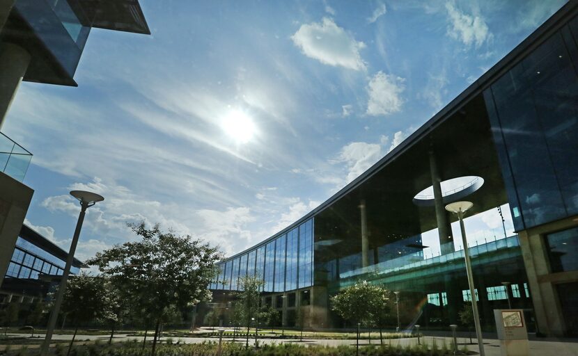 A look at the campus as seen during the grand opening of the Toyota headquarters in Plano,...