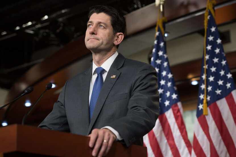 U.S. Speaker of the House, Paul Ryan, Republican of Wisconsin, holds his weekly press...