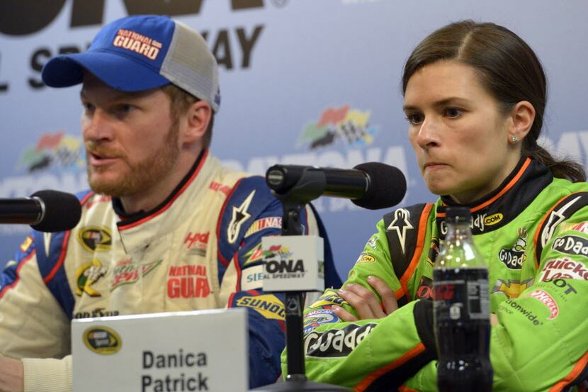 Feb 24, 2013; Daytona Beach, FL, USA; NASCAR Sprint Cup Series drivers Danica Patrick...
