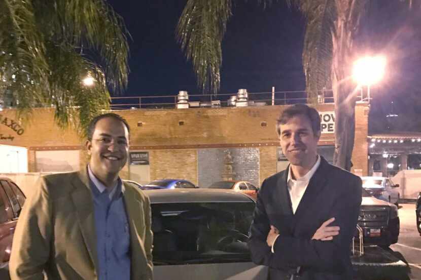Republican Rep. Will Hurd, left, and Democratic Rep. Beto OÃRourke outside Mi Tierra Cafe y...
