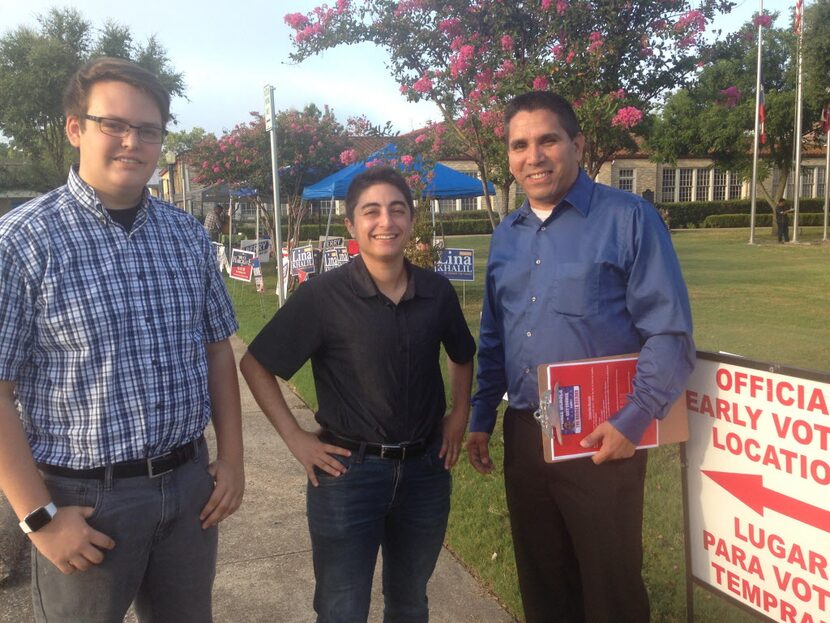 From left: Rowlett Place 1 candidates Blake Margolis, 18; Lina Khalil, 26;  and Israel...