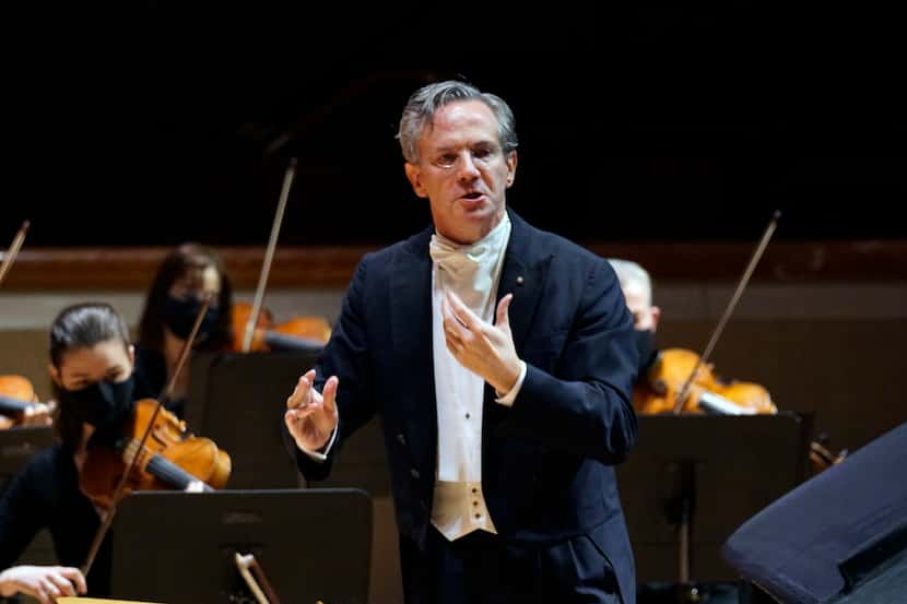 Fabio Luisi conducts the Dallas Symphony Orchestra at the Meyerson Symphony Center on Jan. 28.