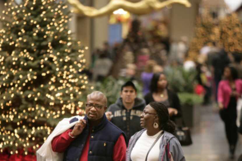 Last-minute holiday shopping at NorthPark Center during a Christmas past.