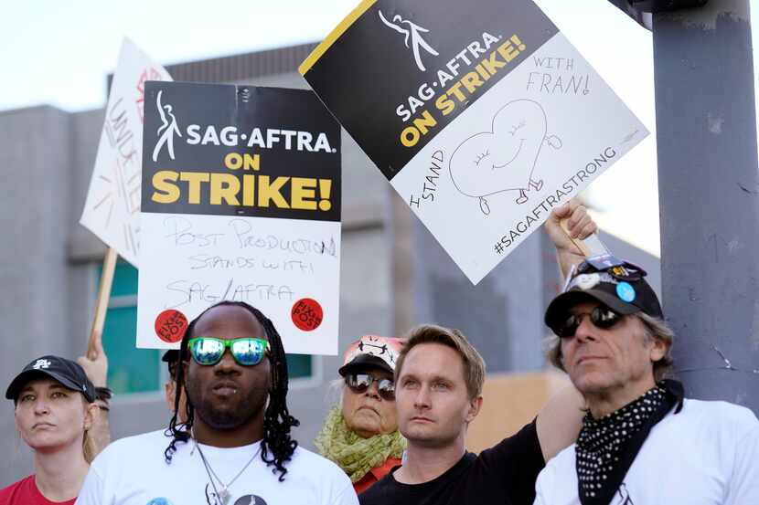 Striking actors picketed outside Netflix studios on Wednesday, Nov. 8, 2023, in Los Angeles....