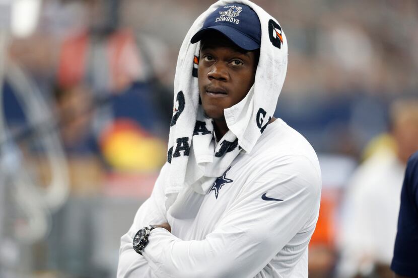 FILE - In this Sept. 27, 2015, file photo, Dallas Cowboys defensive end Randy Gregory...