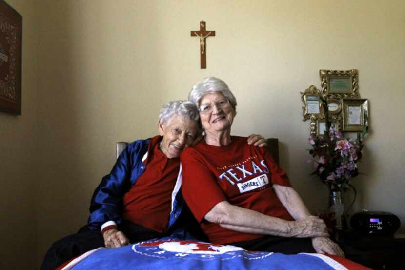 Sister Frances Evans (left) and Sister Maggie Hession rarely missed a Rangers game. The team...