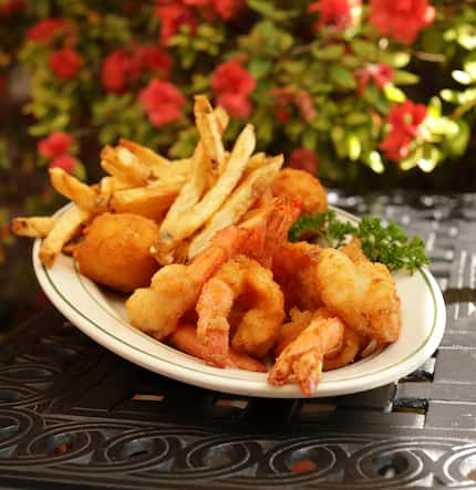 The 10-piece fried shrimp dinner is a bestseller at S&D Oyster Company in Dallas.
