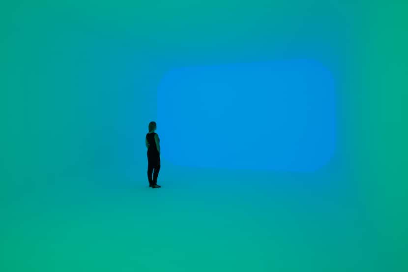 James Turrell "Apani," one of his Ganzfeld works from 2011, uses light to overwhelm viewers'...