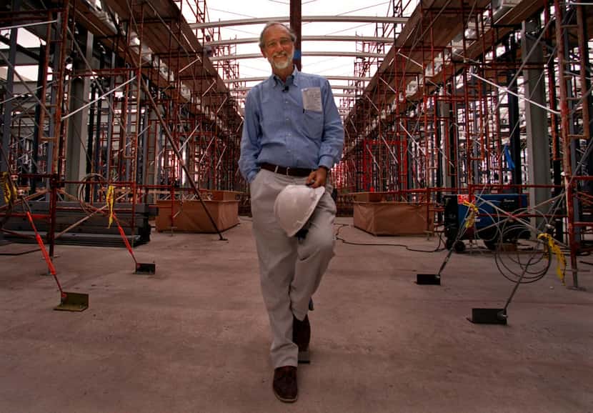 Architect Renzo Piano in the Nasher Sculpture Center during its construction.