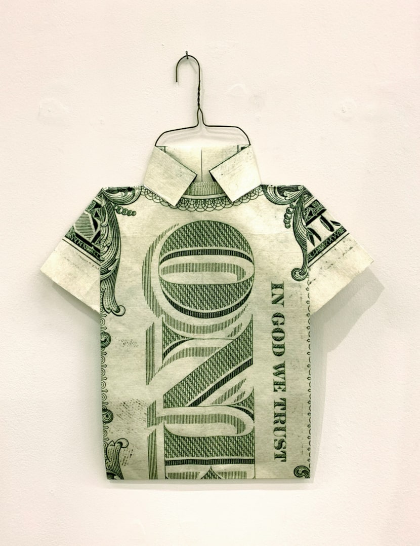 Lauren Grand Lubell, Dollar Shirt, 2019, UV-printed Tyvek. Photographed at The Big Summer...