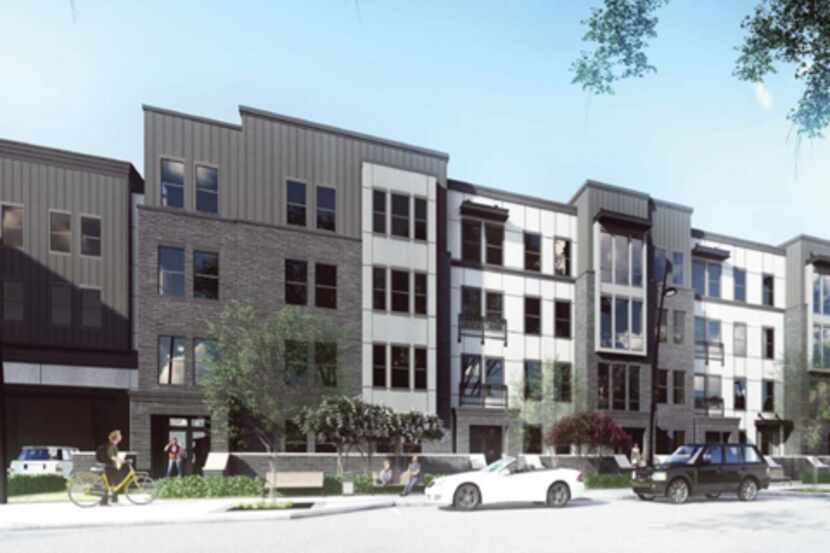 An artist's rendering shows the design of a new apartment complex to be built at 910 Spring...