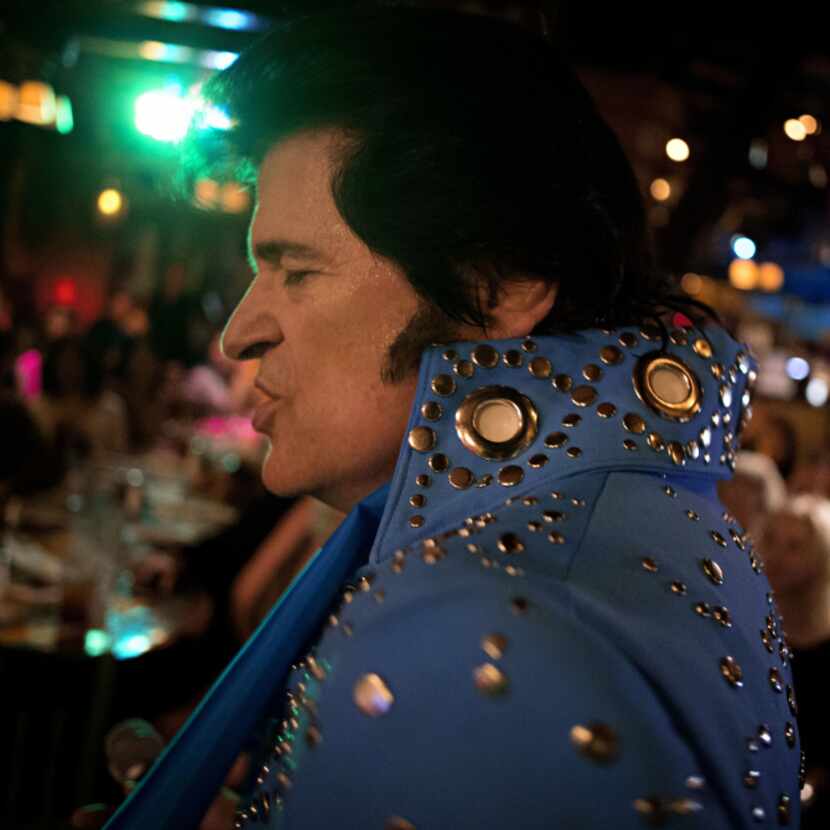 John Ehrenberger performs as Elvis Presley impersonator Johnny Rockit at El Ranchito...