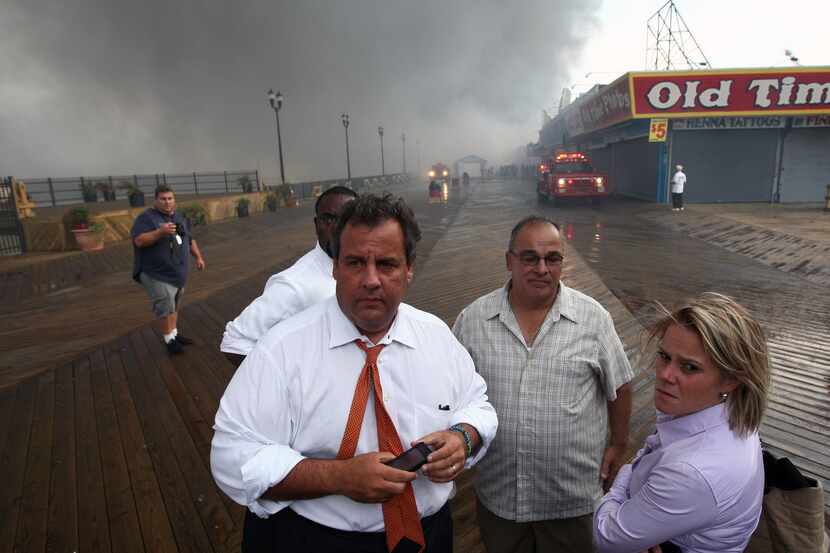 Deputy Chief of Staff Bridget Anne Kelly (right) stood with Gov. Chris Christie during a...