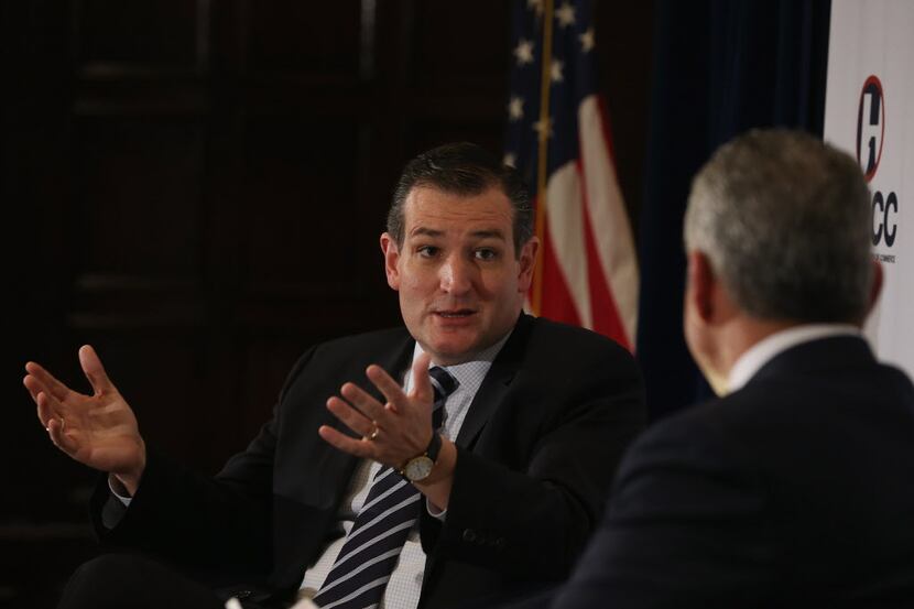  Sen. Ted Cruz speaks at a U.S. Hispanic Chamber of Commerce discussion at the National...