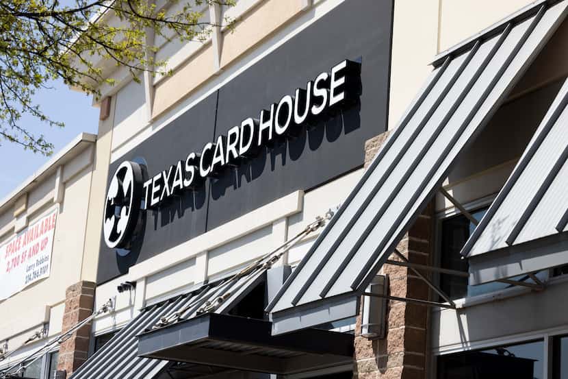 The exterior of Texas Card House, a poker club, on Tuesday, April 5, 2022, in Dallas, TX....
